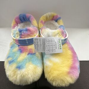 CROCS Classic Fur Sure Tie Dye Furry unisex Size US 13, brand new